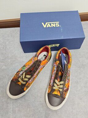 Vans‑Inspired Old Skool Retro Patchwork Canvas‑Leather Skate Shoes Full Box